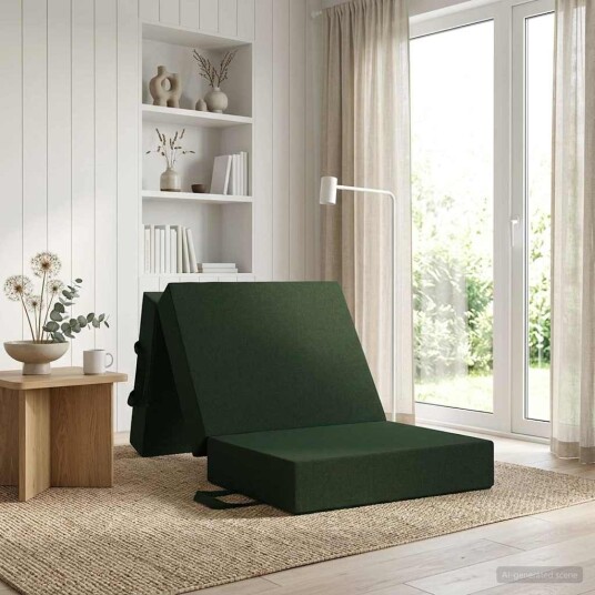 vidaXL Sammenleggbar sofabed 75 x 67 x 45 cm Mørkegrønn vidaXL Sammenleggbar sofabed 75 x 67 x 45 cm Mørkegrønn