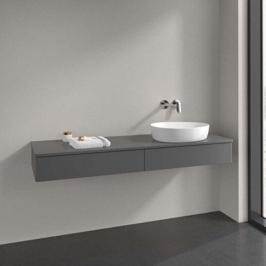 Villeroy & Boch  Antao Servantskap med 2 skuffer 160x50x19 cm u/lys Antrasitt Matt