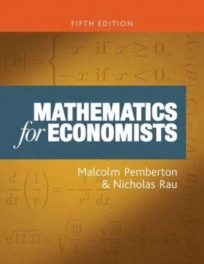 Mathematics For Economists Av Malcolm Pemberton, Nicholas Rau