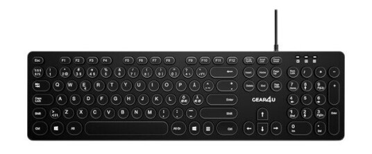 Gear4U KK-10 - keyboard - round key caps - Nordic - black - Tastatur - Nordisk - Svart