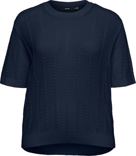 Vero Moda Curve   Pullover vmcLux Light SS O neck   Blå