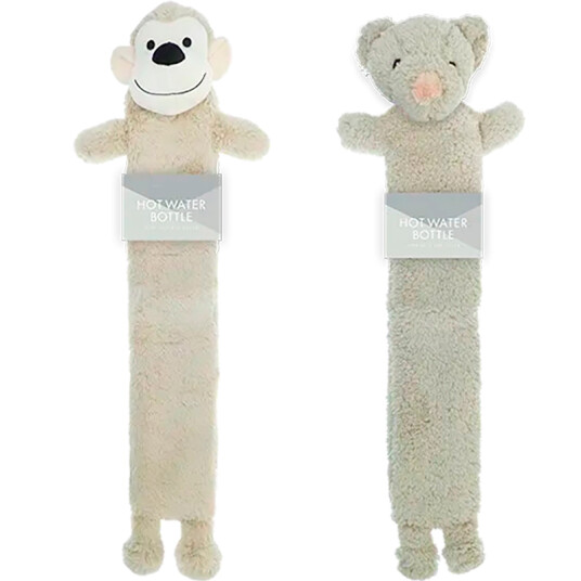 Lang Varmeflaske Sherpa Character Long Hot Water Bottle 1.5L HVIT