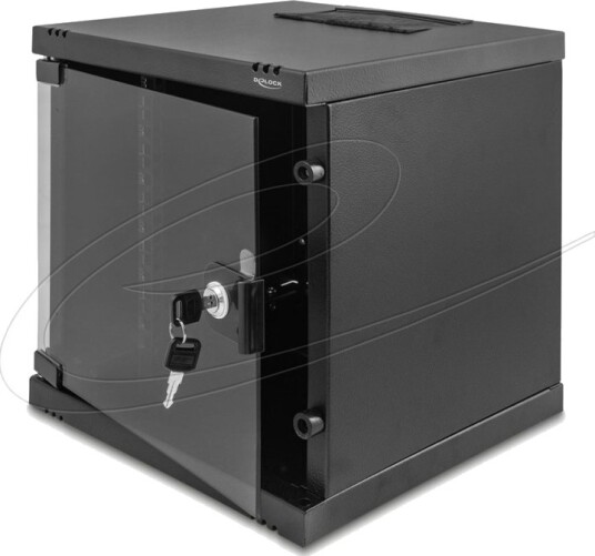 Delock Skap With Glass Door 240 Mm Depth Load Capacity 30 Kg 330 X 312 X 300 Mm Veggmonterbar Stativmonterbar Svart 6U 10"