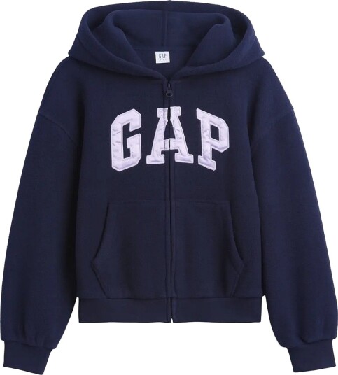 Gap Kids Oversized Logo Zip Hoodie NAVY UNIFORM V2 128/134
