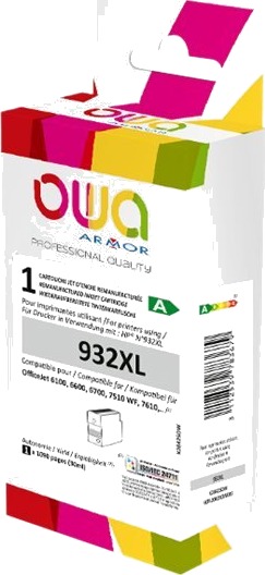 OWA HP 932XL svart kompatibel blekkpatron 30 ml K20425OW