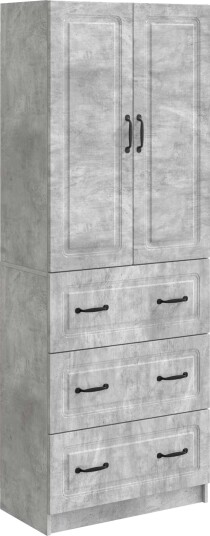 vidaXL Skapsett 2 pcs Betonggrå 66 x 34,5 x 87 cm Konstruert tre