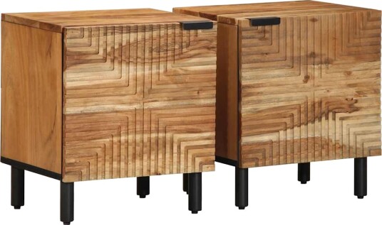 vidaXL Nattbord 2 stk 40x33x46 cm heltre akasie