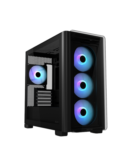 Asus A23 Plus TG ARGB Miditower Kabinett Svart - MicroATX, Mini-ITX Asus A23 Plus TG ARGB Miditower Kabinett Svart - MicroATX, Mini-ITX