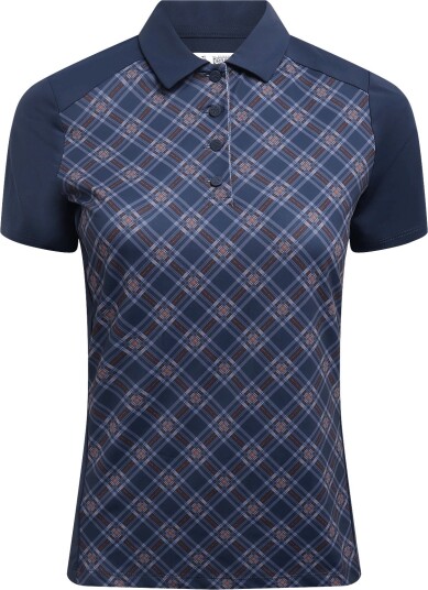 Original Penguin Golf Short Sleeve Plaid Polo BLACK IRIS M