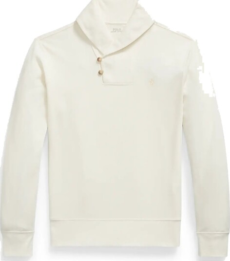 Polo Ralph Lauren Luxury Jersey Shawl Collar Pullover Cream XXL