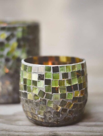Trend Design Lysholder Mosaikk Grønn H8 Trend Design Lysholder Mosaikk Grønn H8