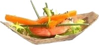 Båd Bakke 115X50x30 Mm Aflang Bambus Natur,10 Ps X 100 Stk/Krt