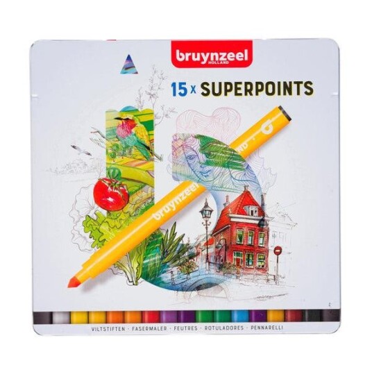 Bruynzeel Super Point Tusjer 15 Farger Bruynzeel Super Point Tusjer 15 Farger