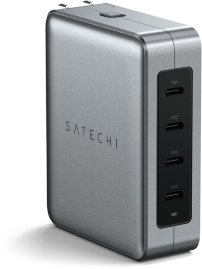 Satechi 145W USB-C GaN ladestasjon med 4 porter Grå Satechi 145W USB-C GaN ladestasjon med 4 porter Grå