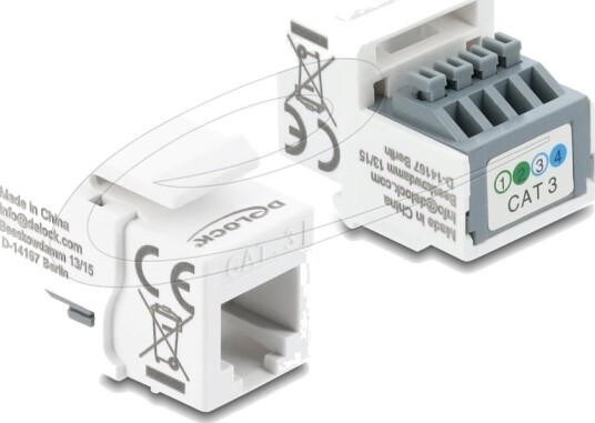 Delock Rj 11 4 Pins Hvit