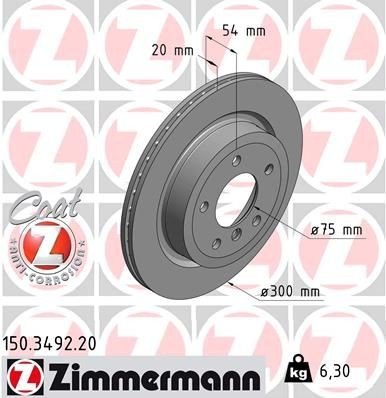 Bremseskive ZIMMERMANN 150.3492.20