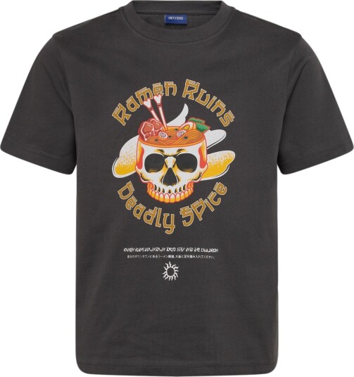 ONLY & SONS Osjfred Tonkotsu Life Rlx Ss Tee Jrs Grey 110 116
