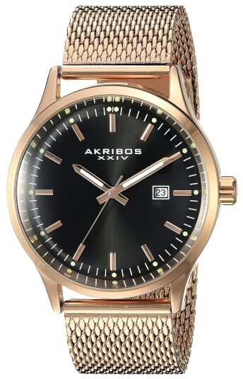 Akribos XXIV Herreklokke AK901RGB Sort/Rose gulltonet stål Ø42.5 mm Akribos XXIV Herreklokke AK901RGB Sort/Rose gulltonet stål Ø42.5 mm