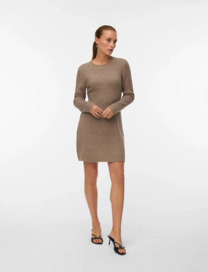 Vero Moda Vmjosanna Ls Short Dress Noos   Brown   L
