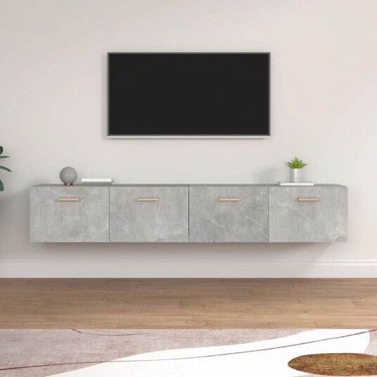 vidaXL Veggskap 2 stk betonggrå 100x36,5x35 cm konstruert tre