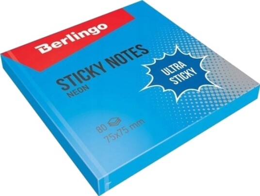 Berlingo Selvklebende Blokk 75X75 Blå 80 Ark