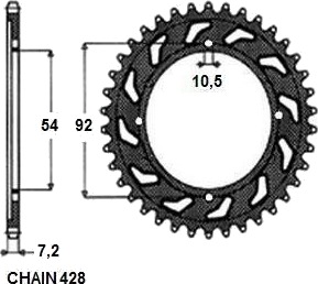 Kjedehjul SUNSTAR 1 2046 49 Kjedehjul SUNSTAR 1 2046 49