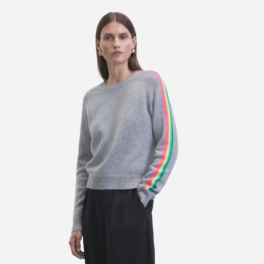 From Future Block Stripe Sweater Gris Chine Fonce F