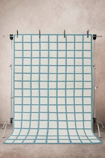 Jotex BERKEL ullteppe 200x300 cm Blå/naturhvit 1682772-02-45 1682772-01-45