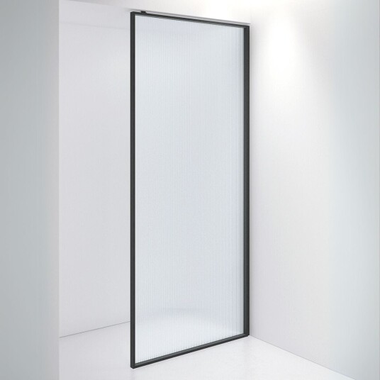 INR Iconic Nordic Rooms Dusjvegg Edge 20 Plus Måltlpasset / Matt Svart Sway Glass