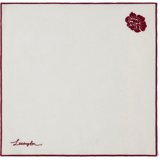 Lexington Flower Embroidered Serviett 50x50 cm Hvit / Rød Lexington Flower Embroidered Serviett 50x50 cm Hvit / Rød