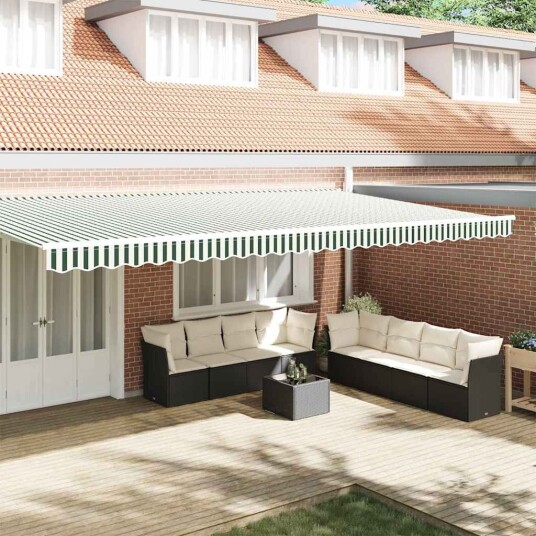 markise valance for 6 m ramme Grønn og Hvit 5.8 x 0.2 m
