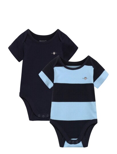 Gant Kids 2 Pack Ss Striped Romper Navy 98
