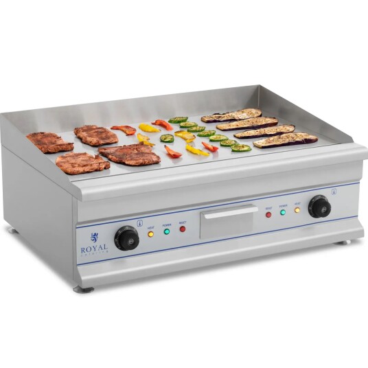 Royal Catering Dobbelt elektriskt stekebord  75 cm  glatt  2 x 3.200 W 10010063