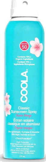 Coola Classic Solkrem Spray SPF 50 Guava Mango 177 ml - Økologisk og Vannbestandig Coola Classic Solkrem Spray SPF 50 Guava Mango 177 ml - Økologisk og Vannbestandig