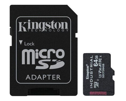 Kingston Industrial microSD/SD-card - 100/20MB - 64GB