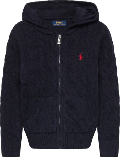 Ralph Lauren Kids Cable Cotton Hooded Full Zip Sweater Navy 117 123 Ralph Lauren Kids Cable Cotton Hooded Full Zip Sweater Navy 117 123