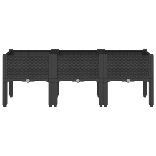 Plantekasse med ben svart 120x40x42 cm PP