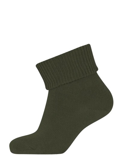 Melton Cotton Socks Anti Slip Khaki green 13/14