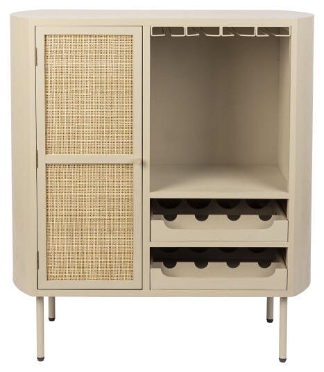 homii Amaya Barskap, MDF, Flettet, Beige Unoliving