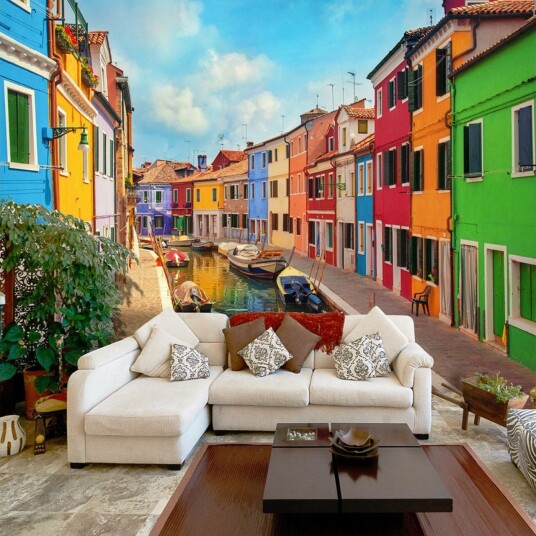 Fototapet Colorful Canal In Burano 350x245 - Artgeist sp. z o. o.