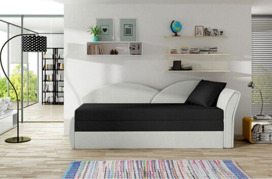 Sofa Eltap Aga 218x80x77 cm Alova 04 Alova Pdp Svart Hvit Høyre