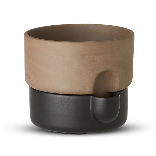 Northern Oasis selvvannende krukke medium Ø20.5 cm Mørkebrun-Svart