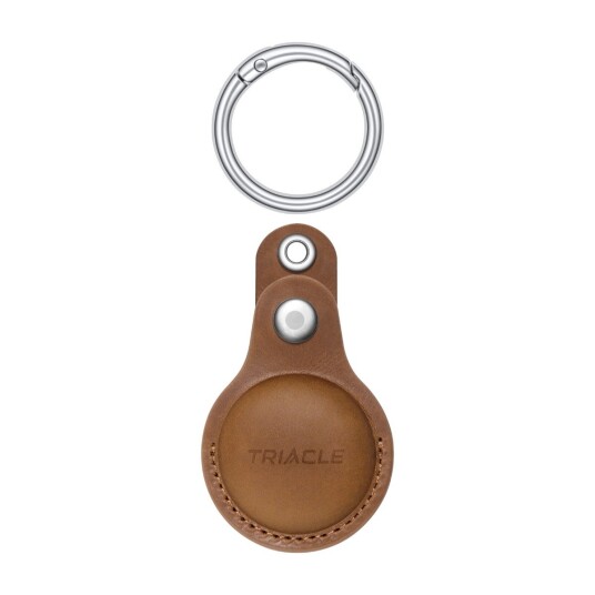 Triacle nøkkelring for sporer i ekte skinn Vintage Brown