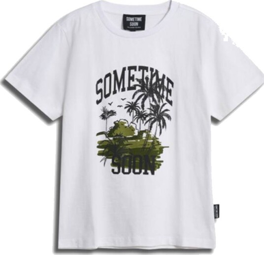 Sometime Soon Palm t skjorte bright white 122 122