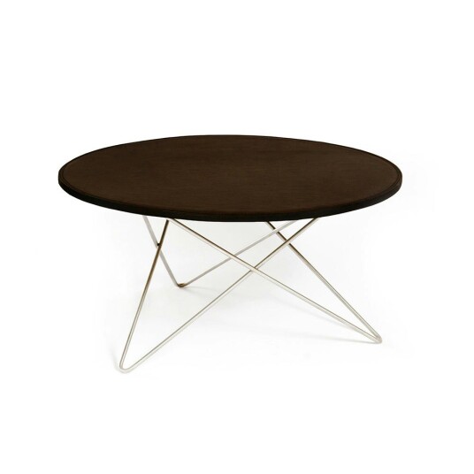 Ox Denmarq O Table Sofabord Ø80 cm Stål/Mocca Skinn