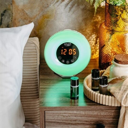 Adler AD 1916 Wake up light – Vekkerklokke med soloppgangssimulator naturlyder FM radio fargeskiftende lys Adler AD 1916 Wake up light – Vekkerklokke med soloppgangssimulator naturlyder FM radio fargeskiftende lys