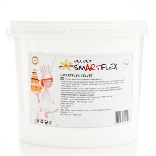 Smartflex Hvit Fondant Velvet Vanilje 7kg Smartflex Hvit Fondant Velvet Vanilje 7kg