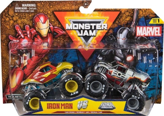 Monster Jam Iron Man vs War Machine Lekebiler 1:64 2 pack