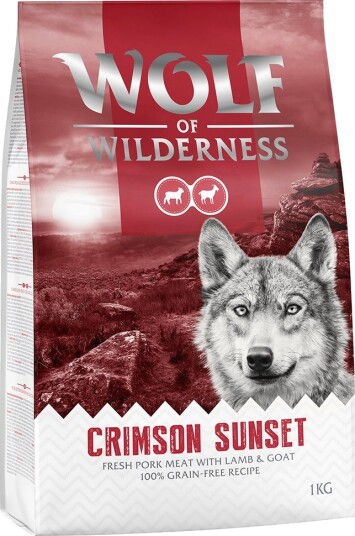 Wolf Of Wilderness Tørrfôr Crimson Sunset & Geit Kornfri Sparepakke Lam 5 X 1 kg