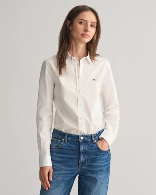 Oxfordskjorte med stretch i slim fit WHITE 42 Oxfordskjorte med stretch i slim fit WHITE 42